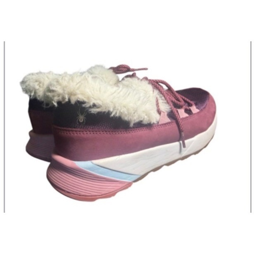 Spyder Aggie Winter Booties Womens 8M Berry Pink Good Faux Fur Apres Ski Laced - Picture 3 of 7